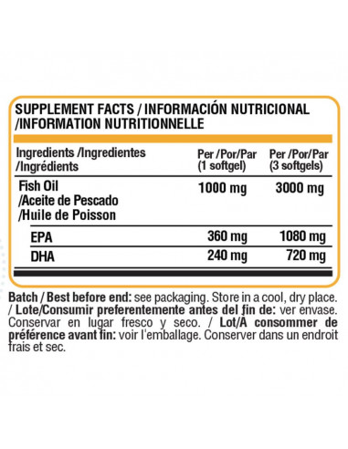 Tabla Nutricional Omega 3 Pro Ifos